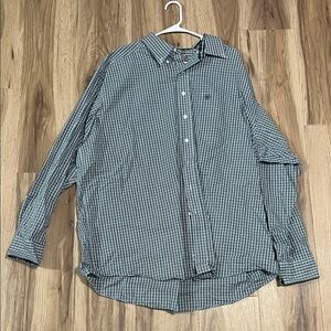 Ariat Men's Plaid Checkered Button-Down Shirt - Blue, White, Gold